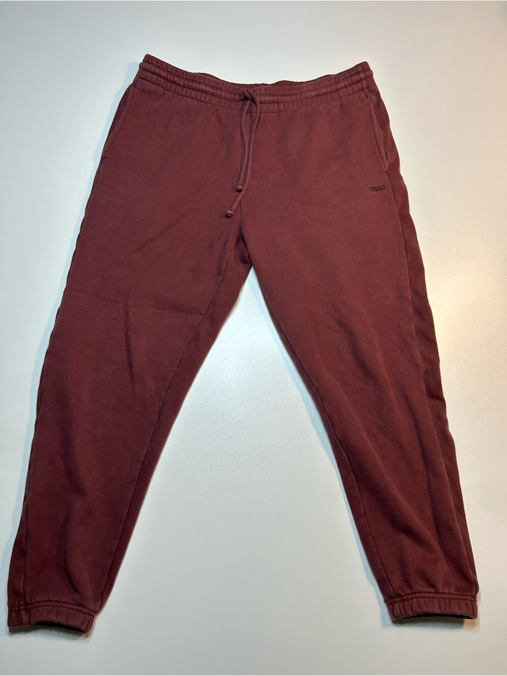 Tna Aritzia Extra Fleece Boyfriend Ribbed Jogger Burgundy Sweatpants